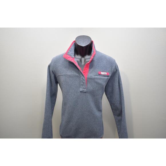 Columbia PFG Fleece Sweater Snap Neck Gray Long Sleeve Pullover Womens Sz Large - Picture 2 of 9